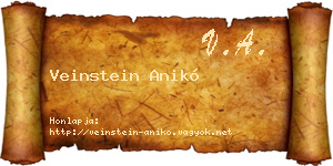 Veinstein Anikó névjegykártya